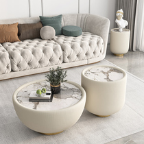 Italian rock board coffee table combination modern simple reception room high-end sofa coffee table table set light luxury round side