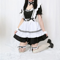 Maid costume cos cute student Japanese big guy dress Lolita maid two-dimensional clothing plus size daily