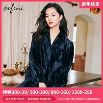 Evelyn suit women's autumn and winter new long sleeve bright velvet temperament casual fashion ladies coat 1CC910031