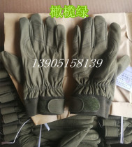 Old-fashioned 01 inner gloves olive green five-finger gloves