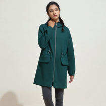 Noshilan vests ladies 2020 Autumn and Winter new windproof warm hooded cardigan profile long casual jacket