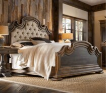 American Country Classical Main Bed of Old White Wax Wood Sculpture Splice Double Bed Hooker Hooker Villa Bed Customized