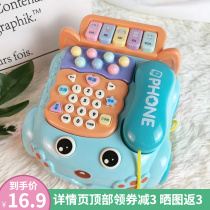 Baby child telephone simulation landline toy male baby music multi-function puzzle early education can bite Mobile Phone Girl