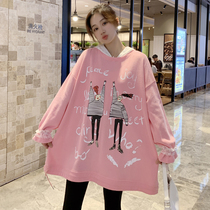 Pregnant women autumn suit fashion model 2021 New Korean loose long tide mother long sleeve slim hoodie