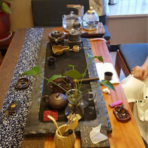 Natural whole piece creative Ugin stone tea tray home tea sea rectangular drainage small stone tea table embedded in custom