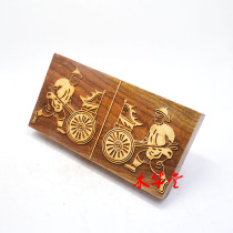 Taoist supplies mahogany board man cart driver to hold the printed plate New Square with handle