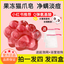 Jelly cat claw amino acid wash soap removal mites face face wash niacinamide whole body Bath pp handmade soap
