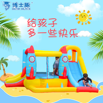 Doctor Dolphin Children Rocket Inflatable Castle Indoor and Outdoor Park Trampoline Slide Jumping Home Small Playground