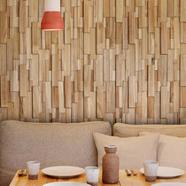 Log solid wood mosaic TV living room home decoration background wall paulownia wood wooden strip decoration European-style sound board