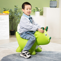 With music toys Toddler mount inflatable jumping dragon Triangle green dinosaur painted dog Pima painted jumping dog