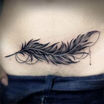 Tattoo sticker private parts herb scar ass female waterproof patch lasting feather cover caesarean section belly flower arm