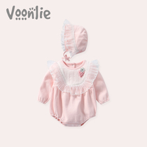 Fan Hunting Baby Clothes Spring Loaded Newborn Female Baby Conjoined Clothes Spring Autumn Season Full Moon 100 Days Public Main Khacoat Bag Fart