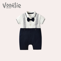 Fan Hunting Baby Clothes Summer Clothing Thin Section New Raw Male Baby Conjoined Clothes Khaclothes Full Moon 100 Days Dinner One Year Old Dress