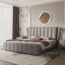 Modern light luxury bed simple atmosphere ins Net red bed master bed light luxury leather bed double bed leather leather bed