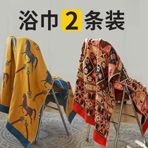 Large bath towel gauze adult men and women summer household cotton water absorption oversized couple thin 2021 new pair
