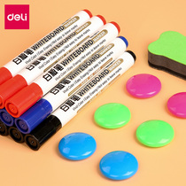 Deli whiteboard pen Water-based erasable white class pen Water pen Teachers office supplies stationery wholesale 10 boxed childrens blackboard special pen household