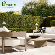 Teak outdoor sofa balcony courtyard garden outdoor hotel balcony leisure table and chair hotel B & B furniture combination