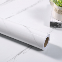  Jazz white imitation marble sticker Waterproof thickening stove kitchen oil-proof stone background wall self-adhesive wallpaper wallpaper