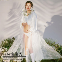 Pregnant women photo photo clothing small fresh girl flower forest theme clothing pregnant mother art photo studio photography clothing