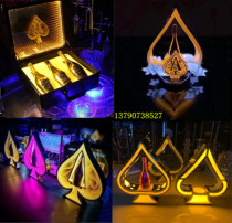 New led bar luminous wine seat spade A champagne seat Spade A luminous box Creative wine rack KTV wine tray