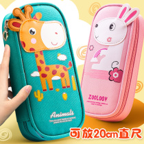 Pen Bag Large Capacity Female Elementary School Children Elementary School Pencil Case Kindergarten Canvas Pen Box Multifunction Lead Pencil Case Female Elementary School Boy Pen Bag Male Children Cute Ins Girl Childrens Cute Ins Girl Brief Net Red High Face Value