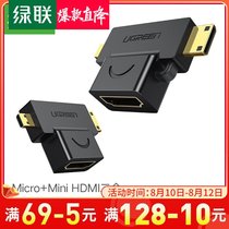 Green union mini hdmi to hdmi converter micro hdmi adapter HD tablet SLR camera cable Display projector TV interface converter