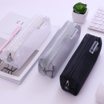 Kaba Bear transparent mesh pencil bag Korean simple girls small fresh cute pencil bag stationery box for male and female high school students Korean version of junior high school students new large capacity creative Japanese size student pencil bag