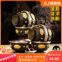 Tibet water supply Cup carved eight auspicious water supply Cup for Buddha high foot seven water supply bowl holy water Cup tribute Cup 7 Trumpet