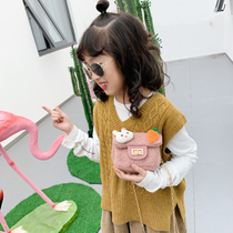 Children's plush bag little girl bow messenger bag cute fashion princess xiangfeng shoulder change bag