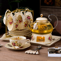 English afternoon tea tea set tea tea cup set ceramic glass European style tea boiled fruit candle heating teapot