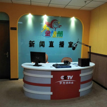 Golden Mic News Center Straightaway Bar Desk Training Course Bar Desk Front Desk Art Reception Desk Set Up