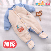 Newborn baby clothes just born in autumn and winter thick winter foot jumpsuit 59 yards autumn and winter foot winter clothes