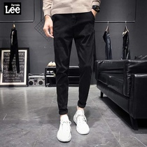 Tide brand jeans men 2021 Korean fashion casual Harlan black ins autumn slim slim small feet trousers