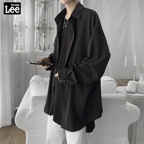 Abstinence mens cold style shirt dk niche design sense Autumn New Korean ins advanced jk shirt