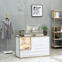 High-end salon cashier hair salon dedicated reception desk Beauty nail shop front desk Small wrought iron reception front desk