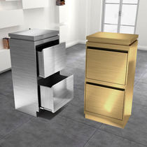 Barber shop tool cabinet Stainless steel hairdressing tool cabinet Hair salon special storage locker three-layer double-sided drawer