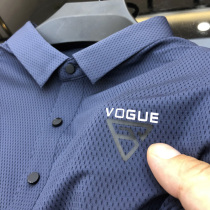 High-end series~Staggered mesh~Silk skating cool and breathable~Quick-drying short-sleeved t-shirt mens summer seamless business polo shirt