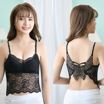 Lace butterfly back underwear summer size slim long tube chest sling Vest Womens interior wrap chest sexy bra