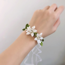 Sen wedding bride bridesmaid small fresh wrist flower white flower beautiful simple wedding flower girl performance accessories