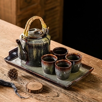 Ceramic water set cool kettle Japanese large capacity cold kettle creative home living room teacup kettle water Cup