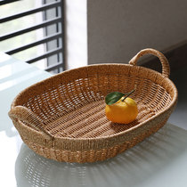 Imitation rattan woven living room snack basket storage basket kitchen vegetable egg storage basket sundries basket fruit basket fruit plate