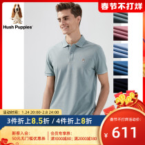 Hush Puppies Hush Pooks Men's 2021 Summer New Mulberry Silk Blended Short Sleeve POLO Shirt) PD-21332D