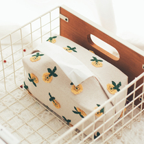 Half house fresh small flower paper towel set home accessories car home coffee table cotton linen cloth art three-dimensional embroidery paper box