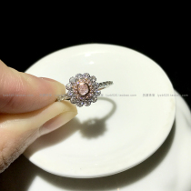 Pink diamond ring 18K white gold female ring Natural Color Diamond pink diamond pillow pillow shaped diamond ring micro inlay simple big pink diamond