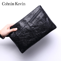  cohnim kevin handbag mens leather casual envelope bag big-name clutch bag business personality clip bag trend