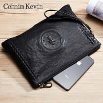 Cohnim Kevin mens handbag Leather personality clutch casual big name first layer cowhide hand grab envelope bag