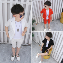 Childrens suit Boy small suit suit Handsome fashion casual three-piece suit Boy small child baby summer portable west