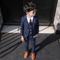 Childrens suit suit Boy suit handsome British flower girl wedding suit Boy birthday formal performance suit Spring and autumn