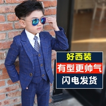 Handsome childrens suit Boy small suit Baby three-piece suit Little flower girl dress boy British coat Spring and autumn