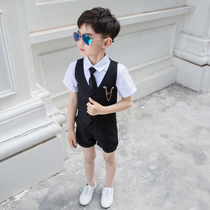 Boy host small dress summer handsome British childrens suit boy performance dress flower girl suit suit suit fashion